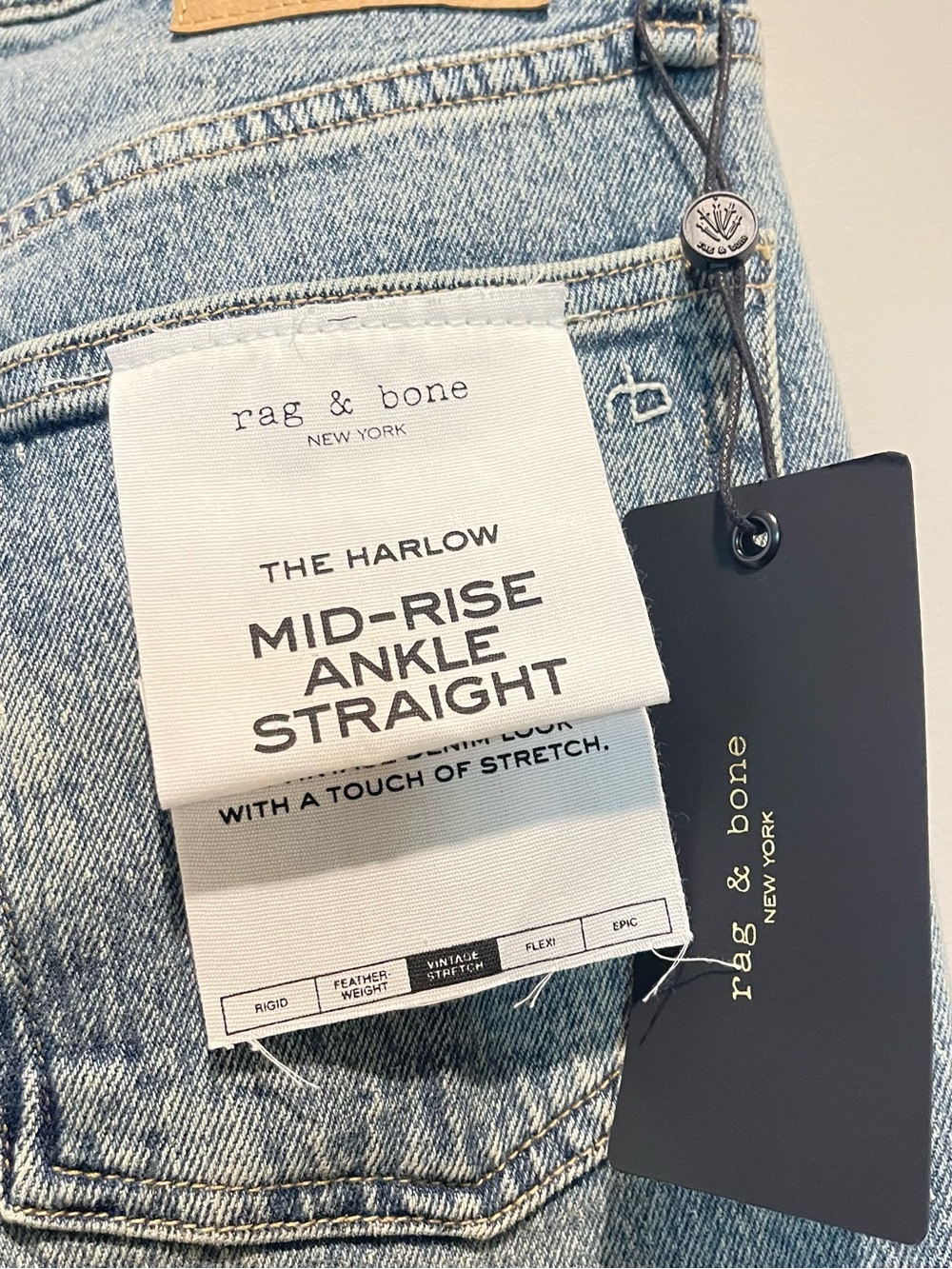 rag & bone Harlow Mid-Rise Ankle Straight Jeans - Picture 7 of 9